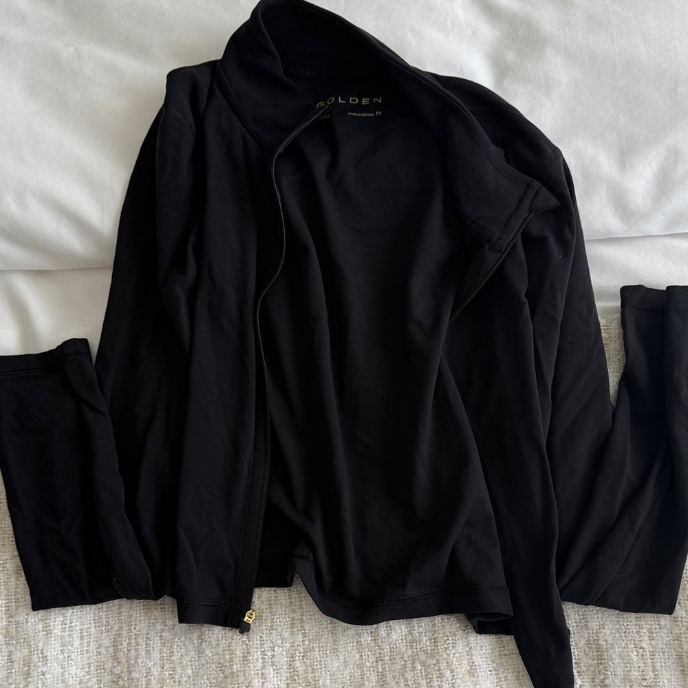 Aritzia Golden Black Zip-Up Jacket